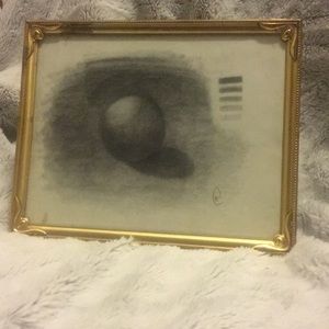 ORIGINAL vintage frame INCLUDED pencil drawing